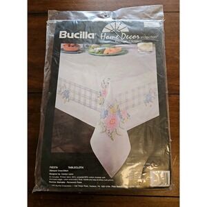 Fiesta Bucilla Kit Table Cloth Stamped Cross STITCH 52" X 70" SEALED 40848